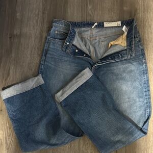 Rag & Bone Blue Straight Jeans with Natural Fading